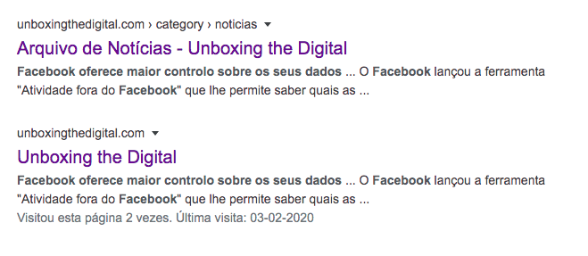 Google mostra o título errado